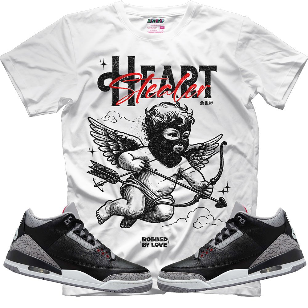 Robbed By Love (Air Jordan 3 Black Cement) T-Shirt - Lucid Soles
