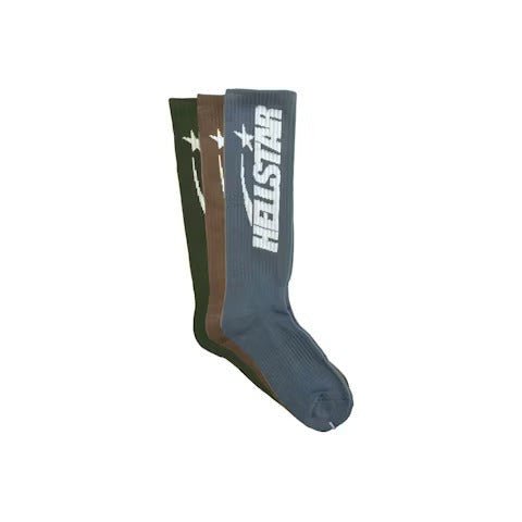 Hellstar Logo Socks (3 Pack) Earth Tone - Lucid Soles