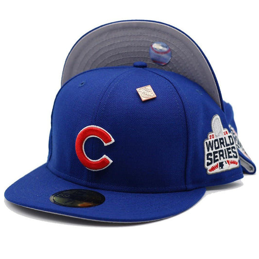 Chicago Cubs Basics 2016 World Series Patch Fitted Hat - Lucid Soles