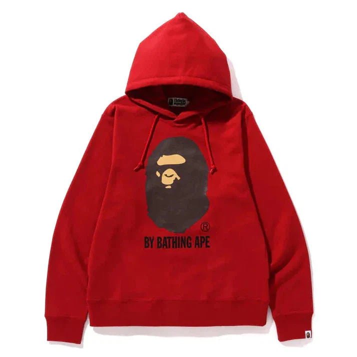 BAPE RELAXED FIT ONLINE EXCLUSIVE HOODIE (RED) - Lucid Soles