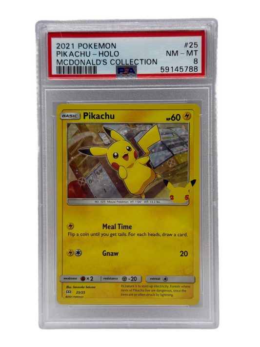 2021 Pokémon McDonald's Collection Pikachu Holo 25/25 PSA 8 NEAR MINT - MINT