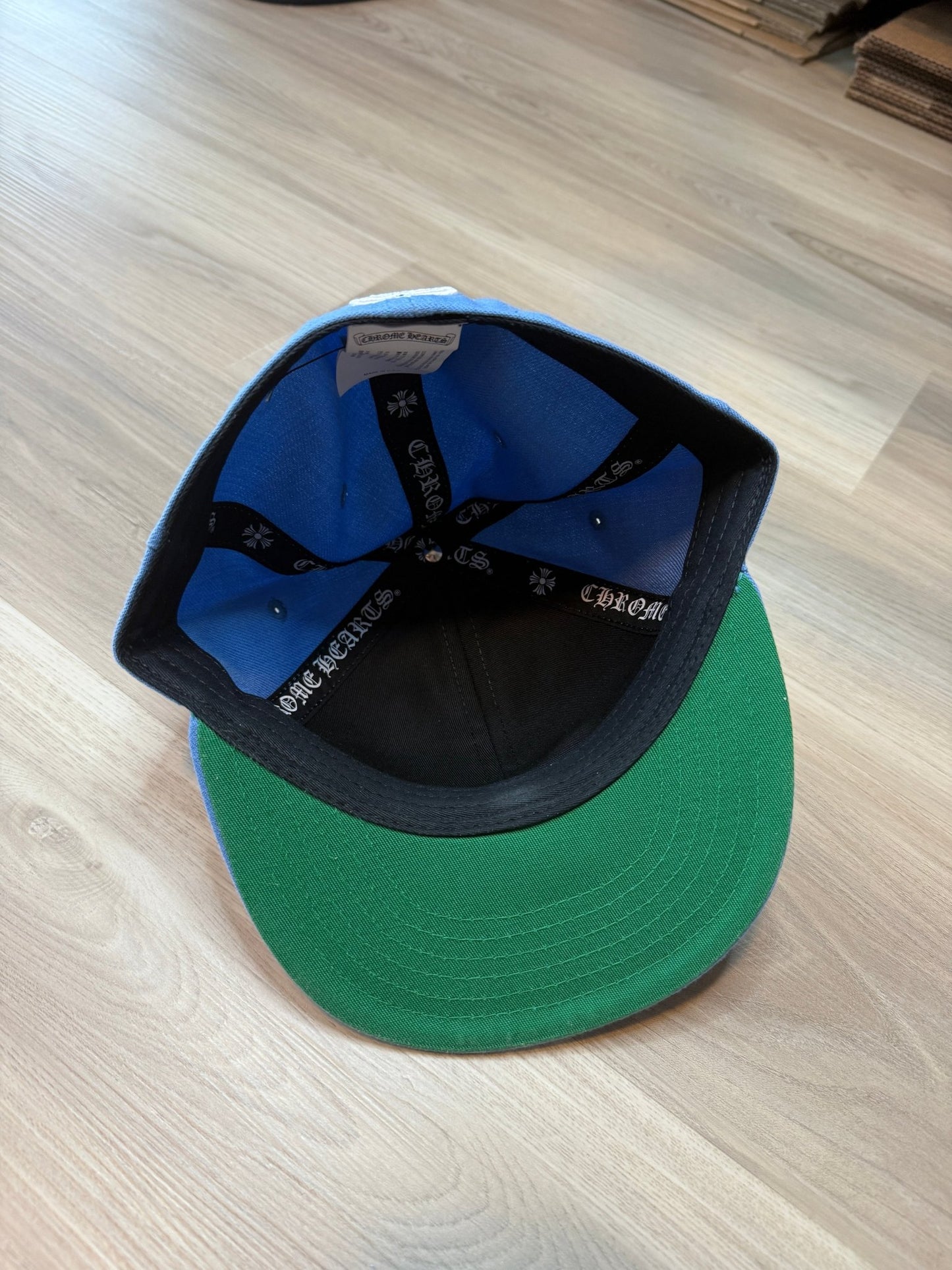 Chrome Hearts Baseball Fitted Hat Blue Viny Heart - Size 7 1/4 - Lucid Soles