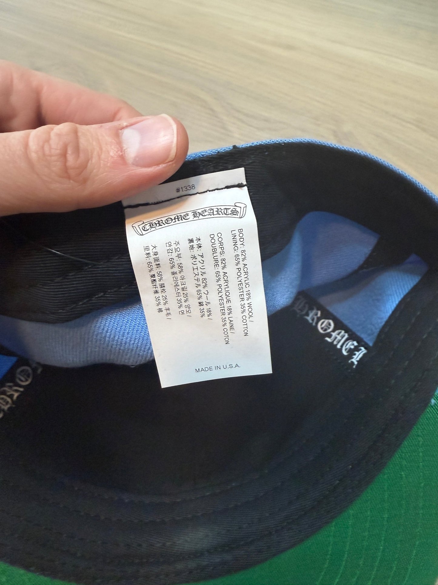 Chrome Hearts Baseball Fitted Hat Blue Viny Heart - Size 7 1/4 - Lucid Soles