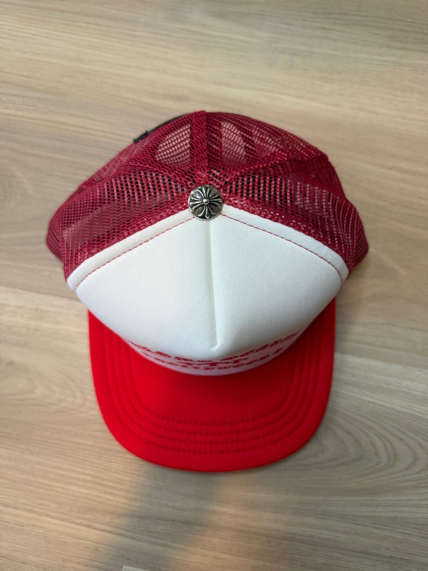 Chrome Hearts King Taco Cross Trucker Hat Red - Lucid Soles