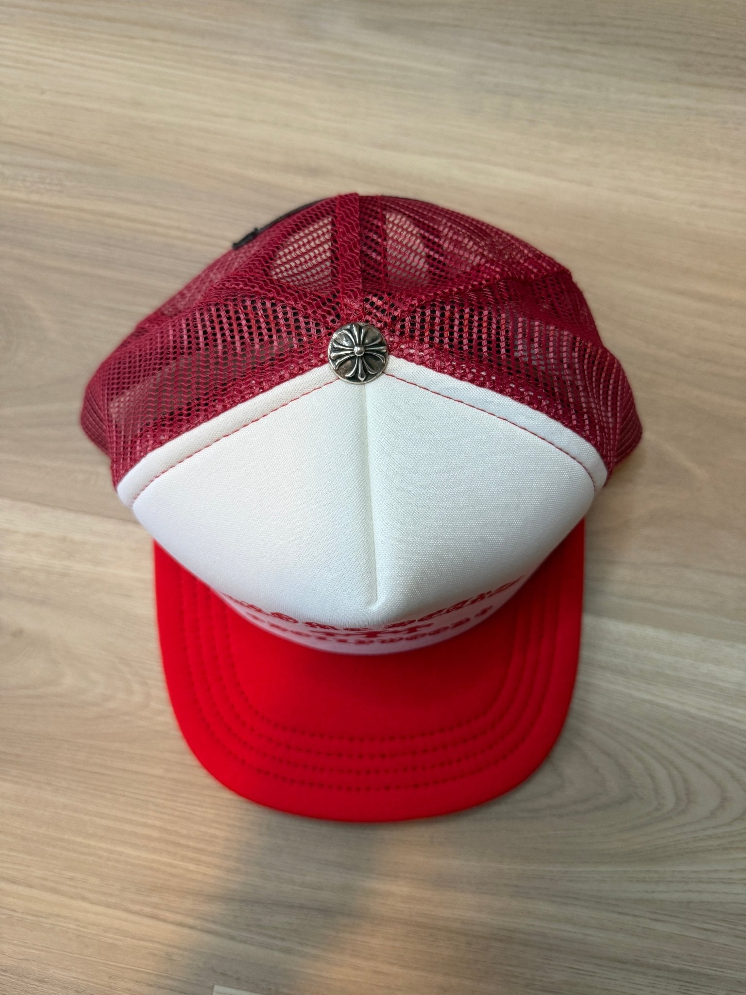 Chrome Hearts King Taco Cross Trucker Hat Red - Lucid Soles