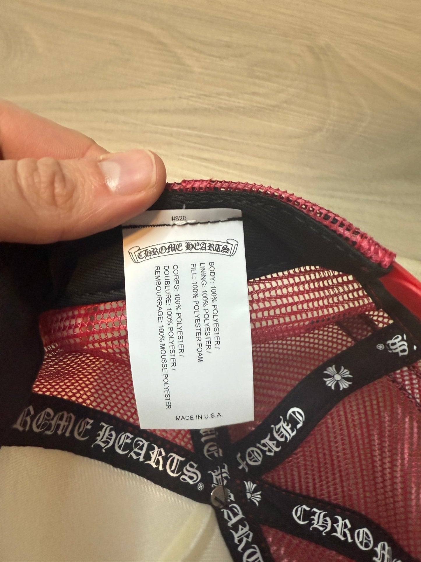 Chrome Hearts King Taco Cross Trucker Hat Red - Lucid Soles