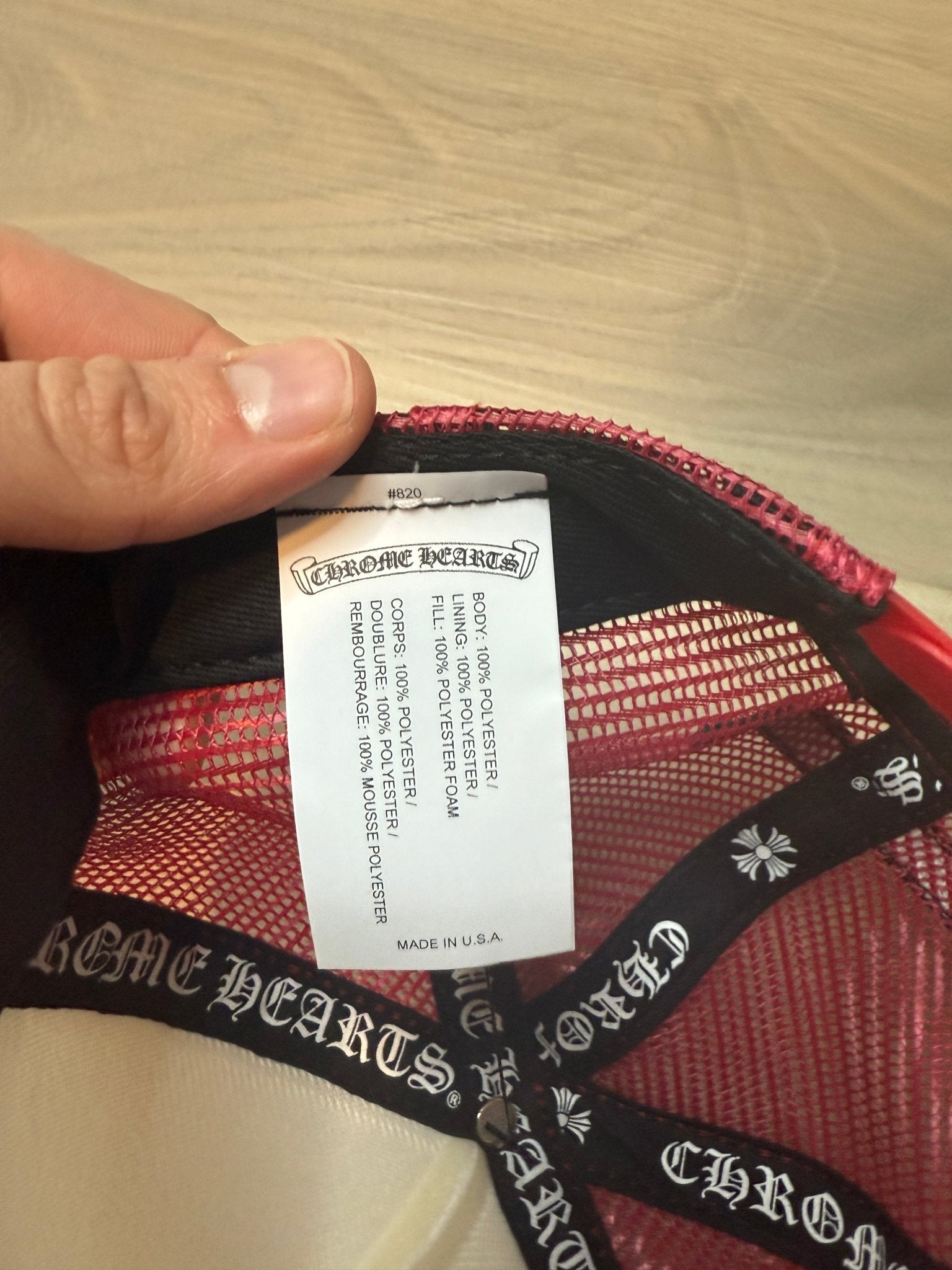 Chrome Hearts King Taco Cross Trucker Hat Red - Lucid Soles