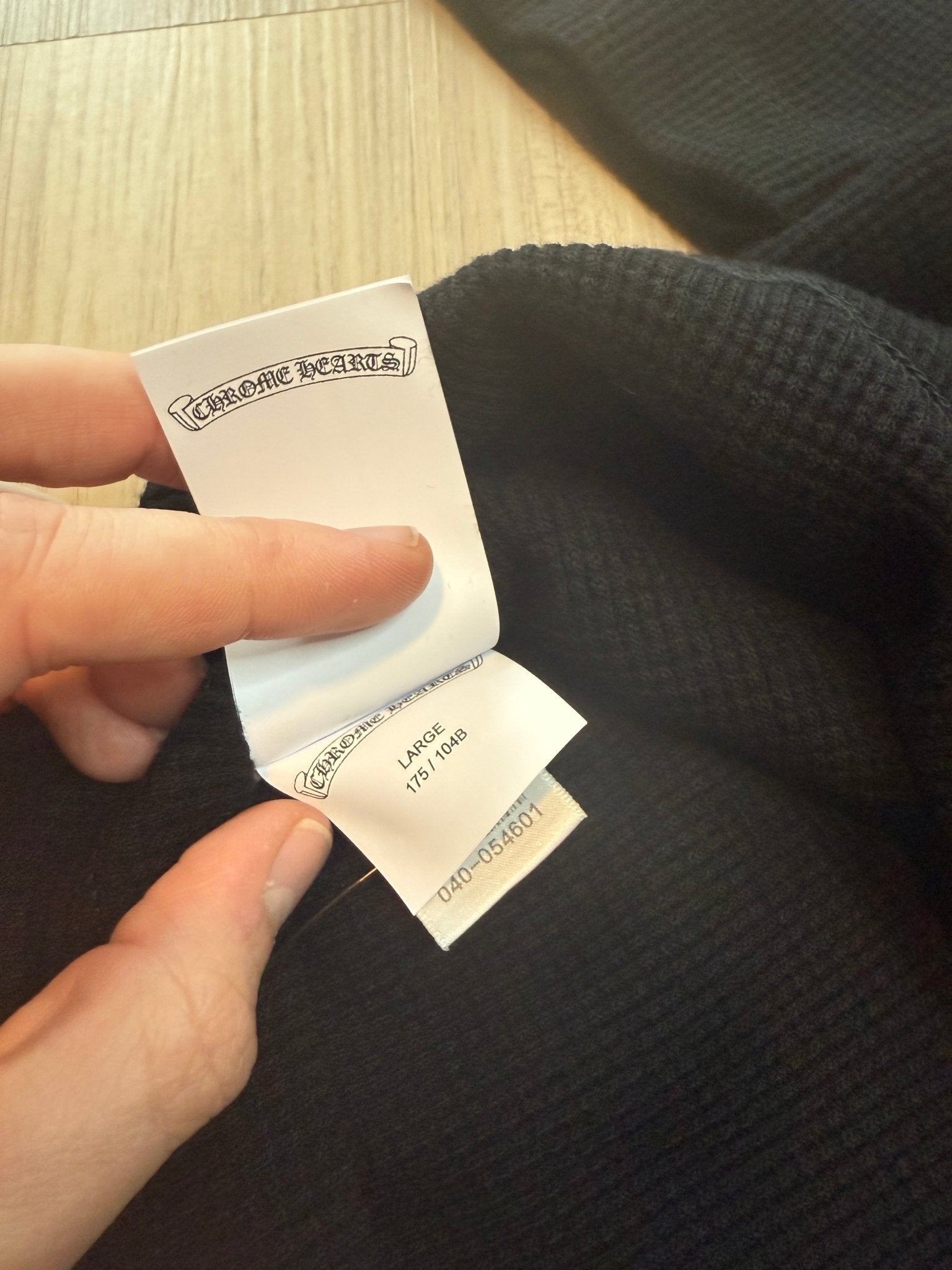 Chrome Hearts Wool Embroidered L/S Thermal Crewneck Black - Lucid Soles