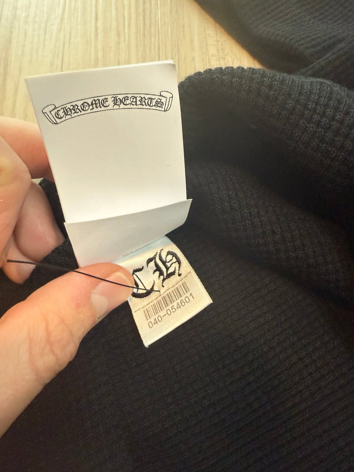 Chrome Hearts Wool Embroidered L/S Thermal Crewneck Black - Lucid Soles