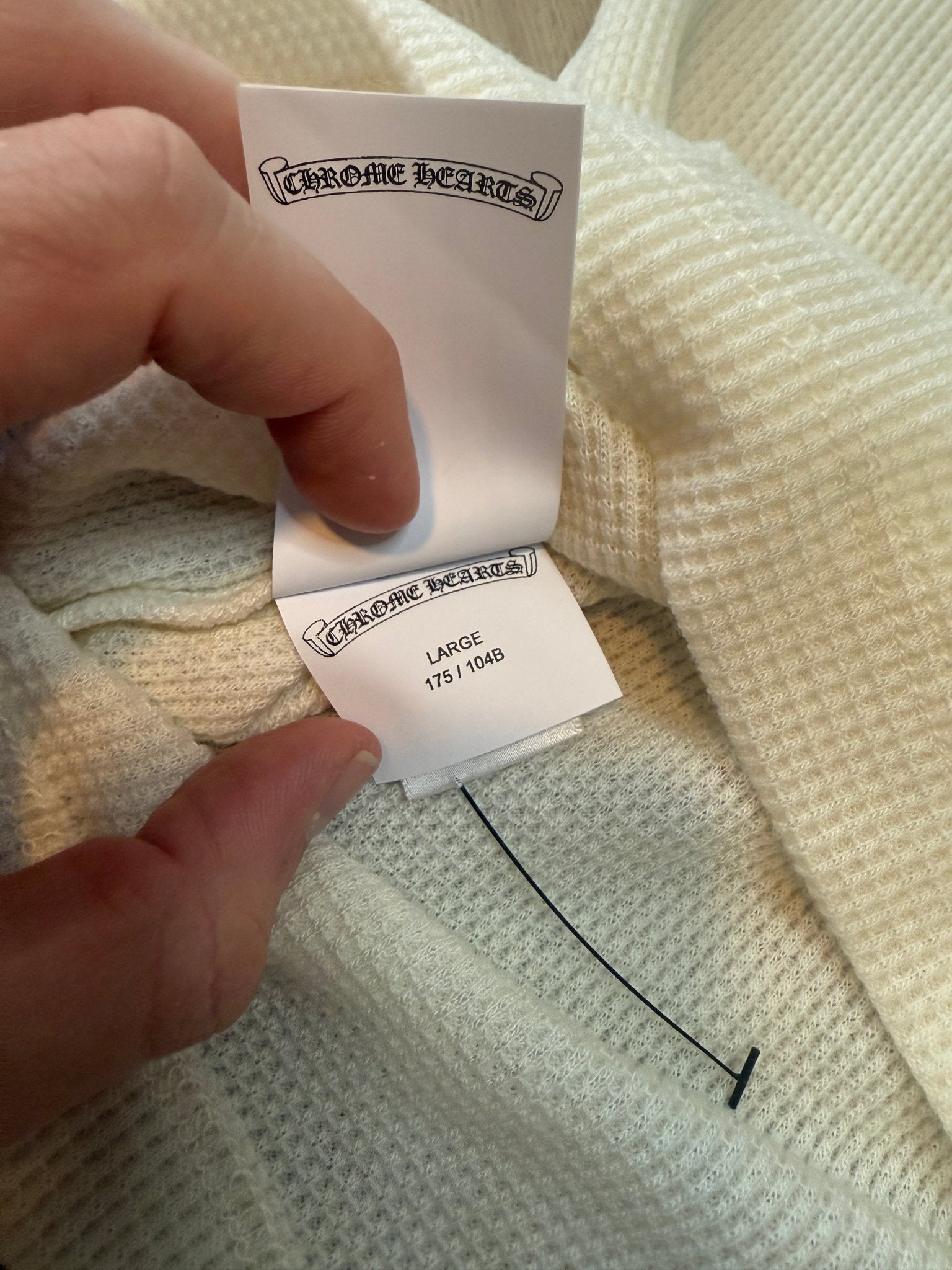 Chrome Hearts Wool Embroidered L/S Thermal Crewneck White - Lucid Soles