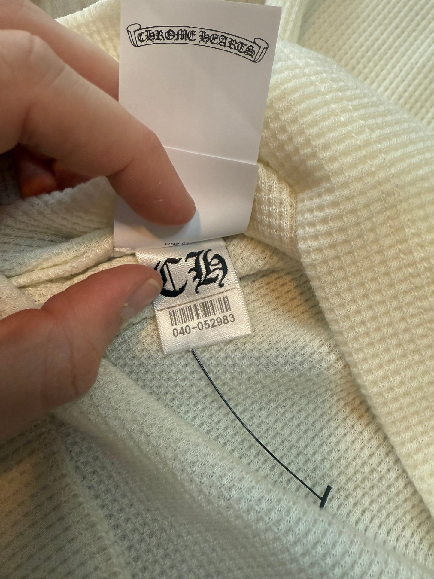 Chrome Hearts Wool Embroidered L/S Thermal Crewneck White - Lucid Soles