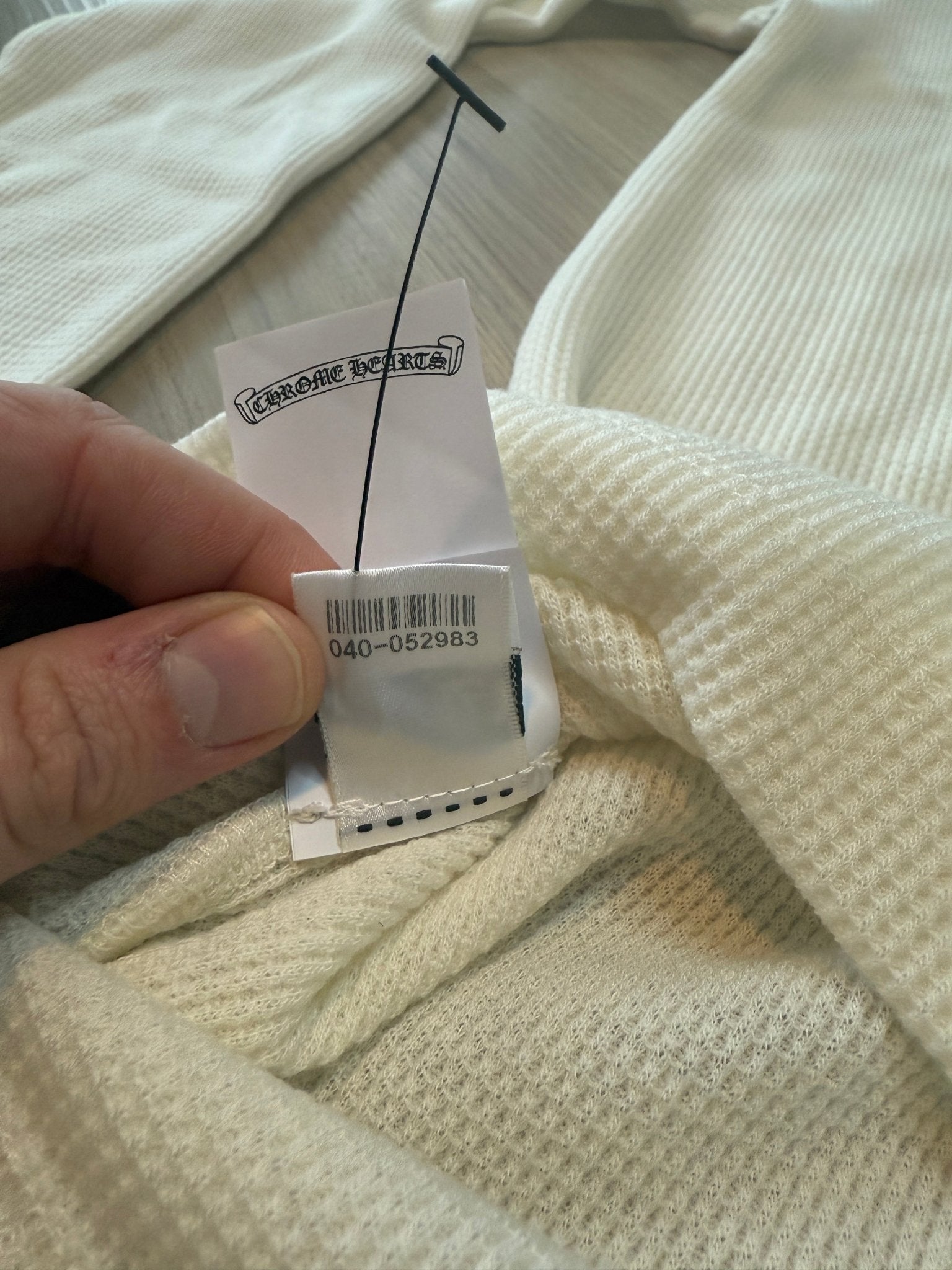 Chrome Hearts Wool Embroidered L/S Thermal Crewneck White - Lucid Soles