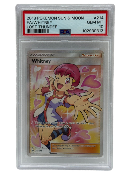 2018 Pokémon Lost Thunder Whitney Full Art 214/214 PSA 10 GEM MINT