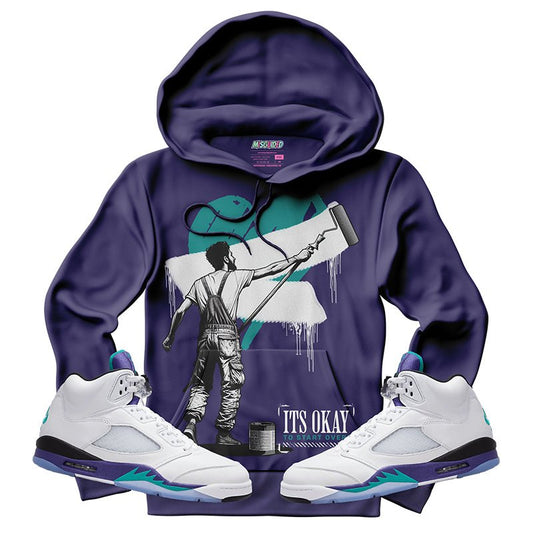 It's Okay To Start Over (Air Jordan 5 Grape) Hoodie - Lucid Soles