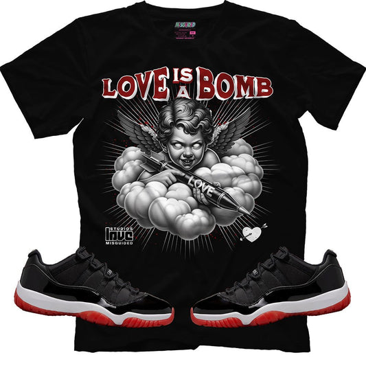 Love Is A Bomb (Air Jordan 11 Low Bred) T-Shirt - Lucid Soles