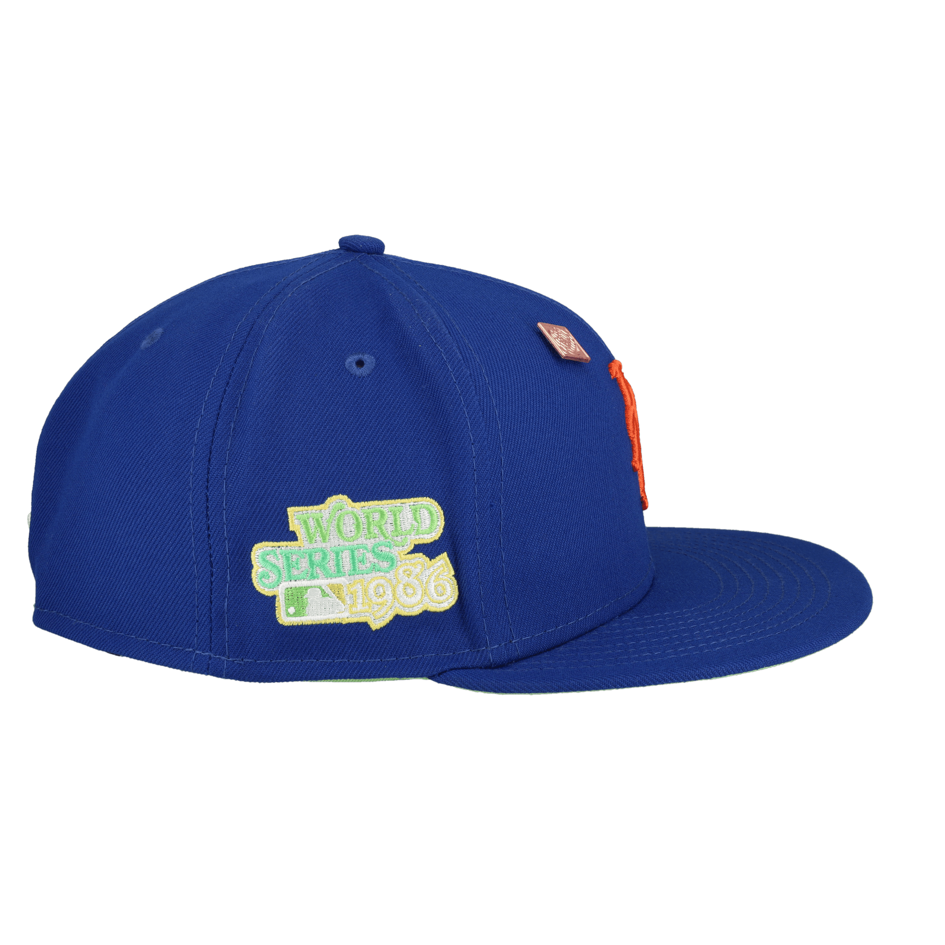 New York Mets Citrus Pop 1986 World Series Patch Fitted Hat - Lucid Soles