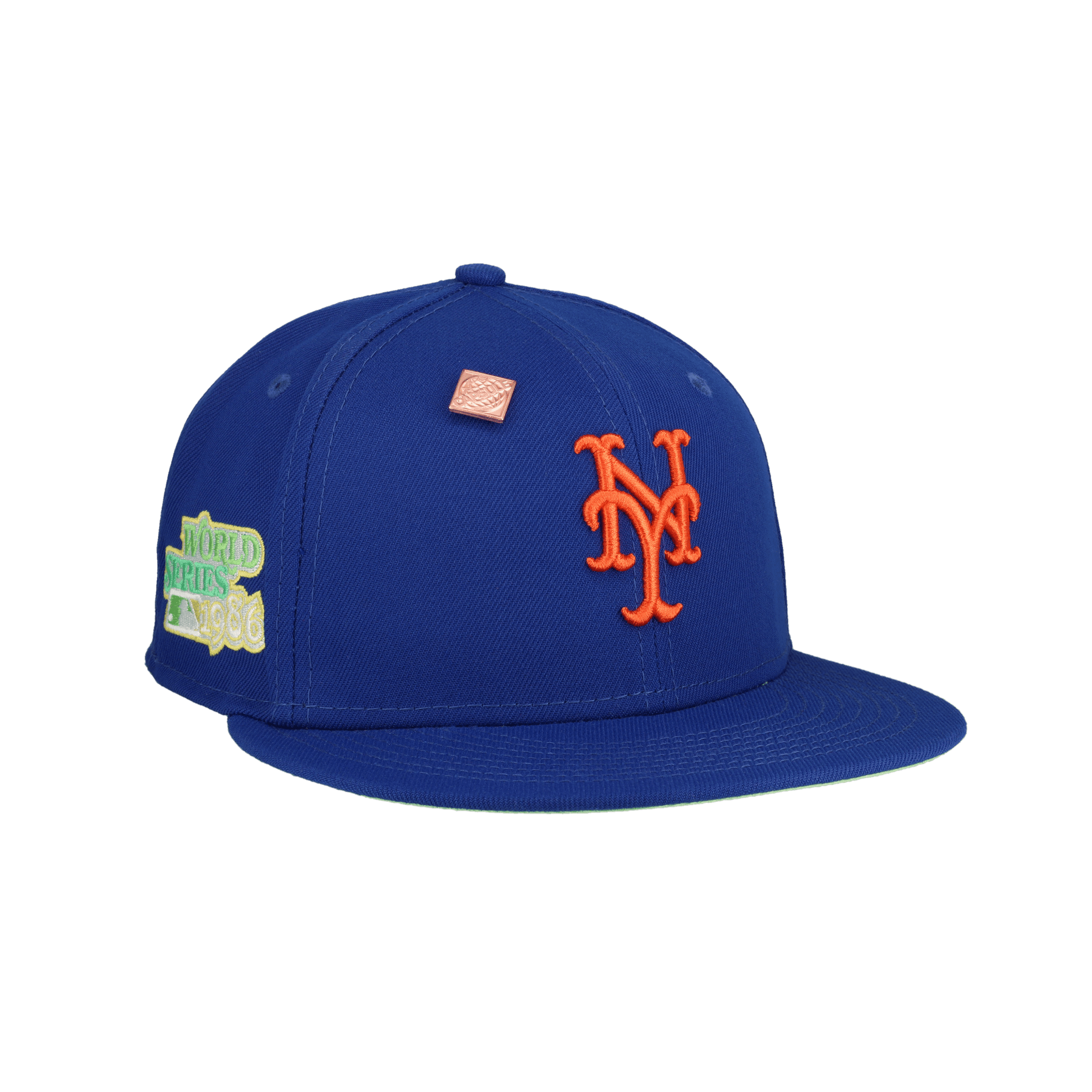 New York Mets Citrus Pop 1986 World Series Patch Fitted Hat - Lucid Soles