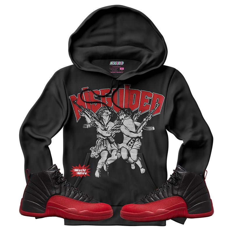 Misguided WorldWide (Air Jordan 12 Flu Game) Hoodie - Lucid Soles