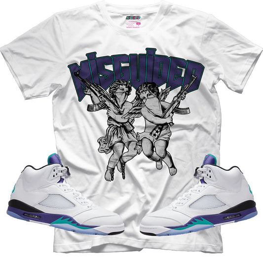 Misguided Angels (Air Jordan 5 Grape) T-Shirt - Lucid Soles