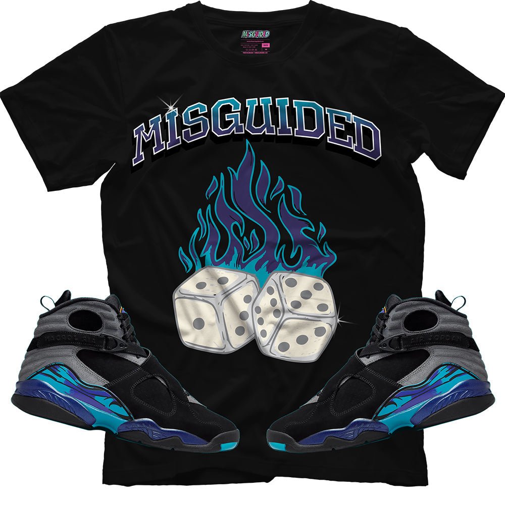 Misguided Dice (Air Jordan 8 Aqua) T-Shirt - Lucid Soles