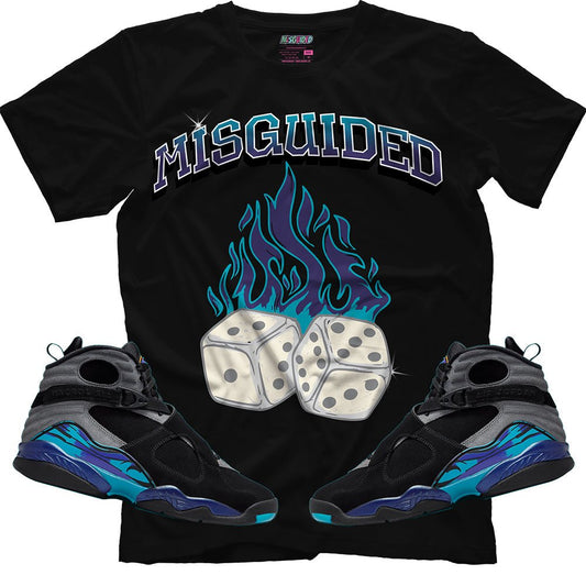 Misguided Dice (Air Jordan 8 Aqua) T-Shirt - Lucid Soles