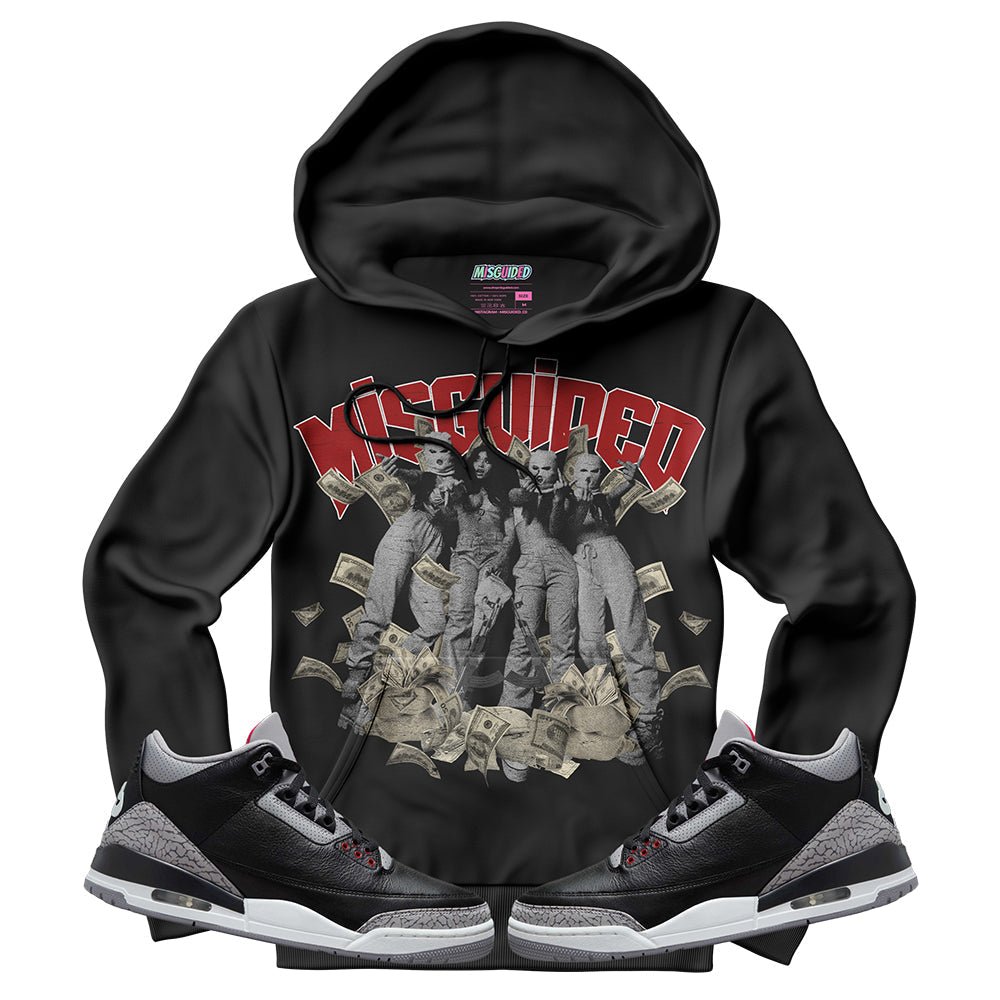 Misguided Girls (Air Jordan 3 Black Cement) Hoodie - Lucid Soles