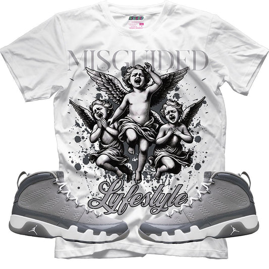 Misguided LyfeStyle (Air Jordan 9 Cool Grey) T-Shirt - Lucid Soles