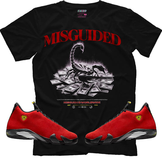 Misguided Scorpion (Air Jordan 14 Ferrari) T-Shirt - Lucid Soles