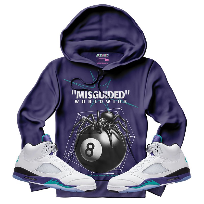 Misguided Spider (Air Jordan 5 Grape) Hoodie - Lucid Soles