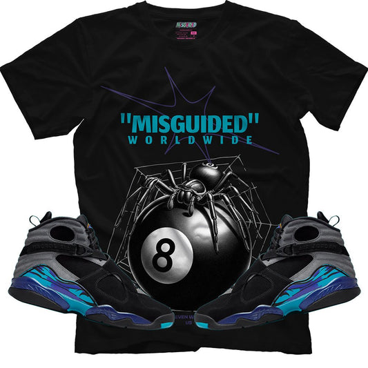 Misguided Spider (Air Jordan 8 Aqua) T-Shirt - Lucid Soles