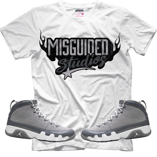 Misguided Studios (Air Jordan 9 Cool Grey) T-Shirt - Lucid Soles