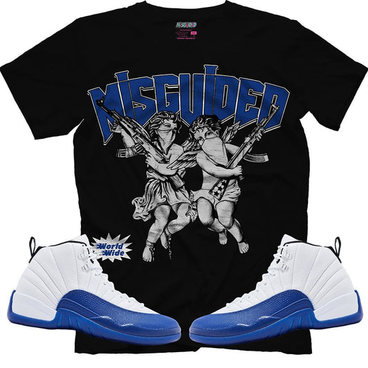 Misguided WorldWide (Air Jordan 12 Blueberry) T-Shirt - Lucid Soles