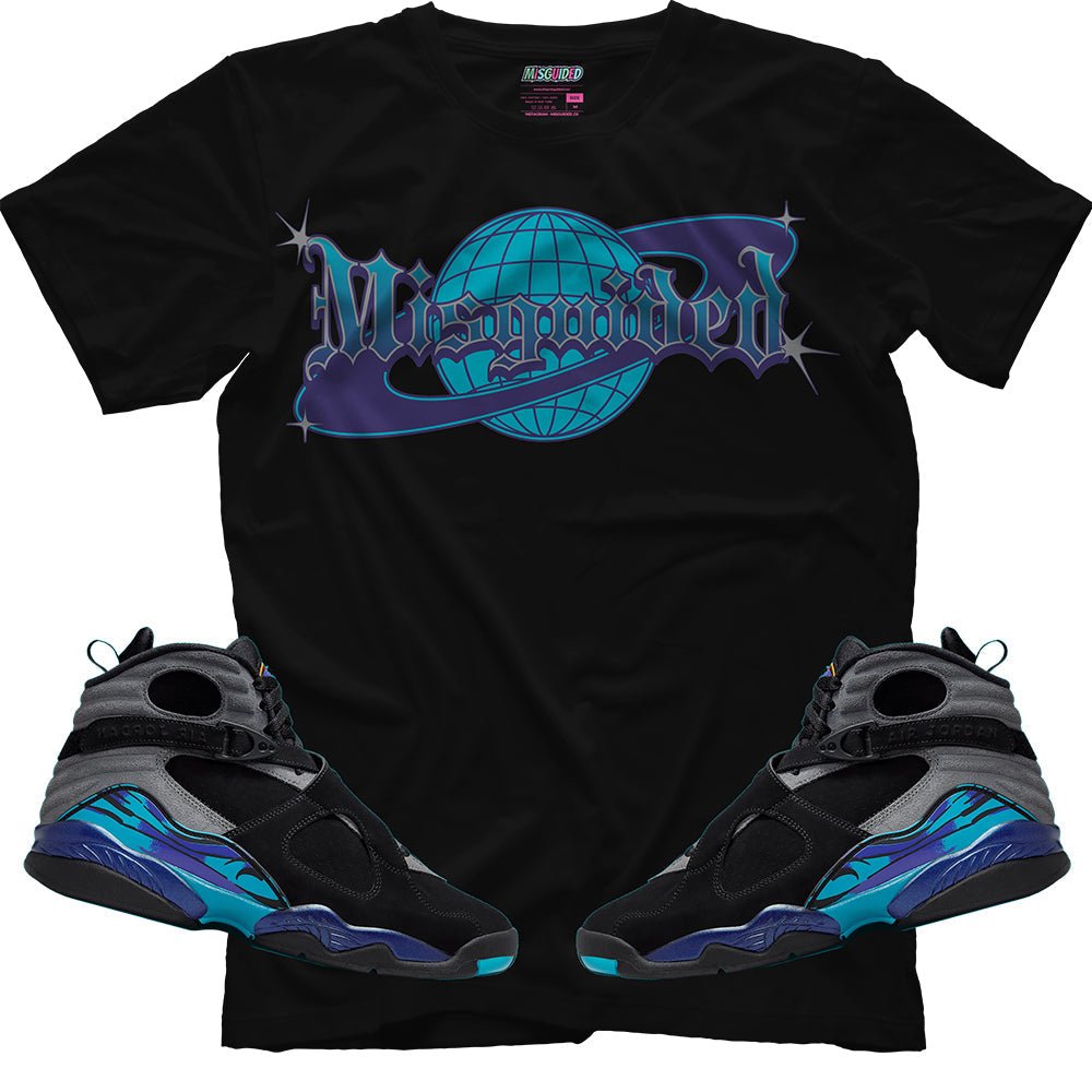 Misguided World (Air Jordan 8 Aqua) T-Shirt - Lucid Soles