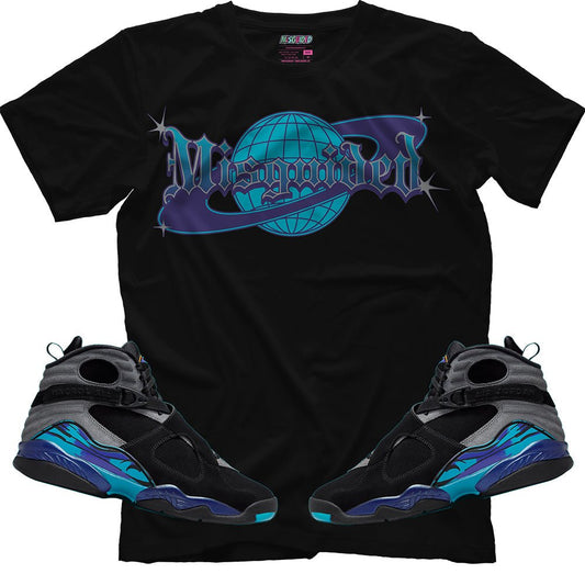 Misguided World (Air Jordan 8 Aqua) T-Shirt - Lucid Soles