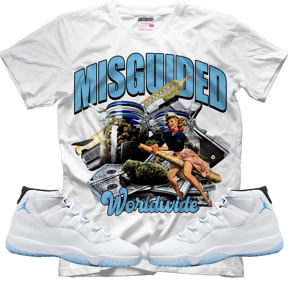 Misguided WRLW (Air Jordan 11 Legend Blue) T-Shirt - Lucid Soles