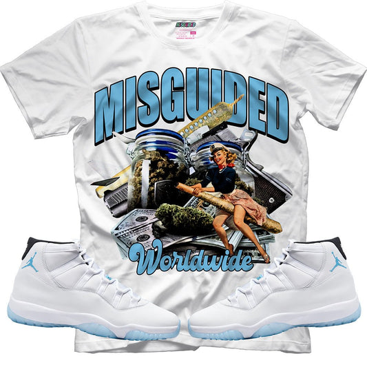 Misguided WRLW (Air Jordan 11 Legend Blue) T-Shirt - Lucid Soles