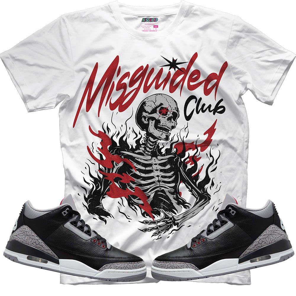 Misguided Club (Air Jordan 3 Black Cement) T-Shirt - Lucid Soles