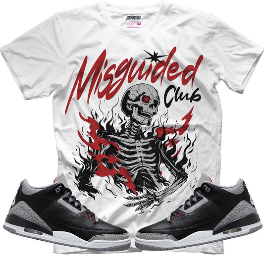 Misguided Club (Air Jordan 3 Black Cement) T-Shirt - Lucid Soles