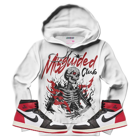 Misguided Club (Air Jordan 1 High OG Black Toe Reimagined) Hoodie - Lucid Soles