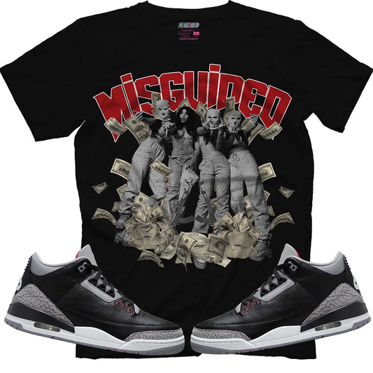 Misguided Girls (Air Jordan 3 Black Cement) T-Shirt - Lucid Soles