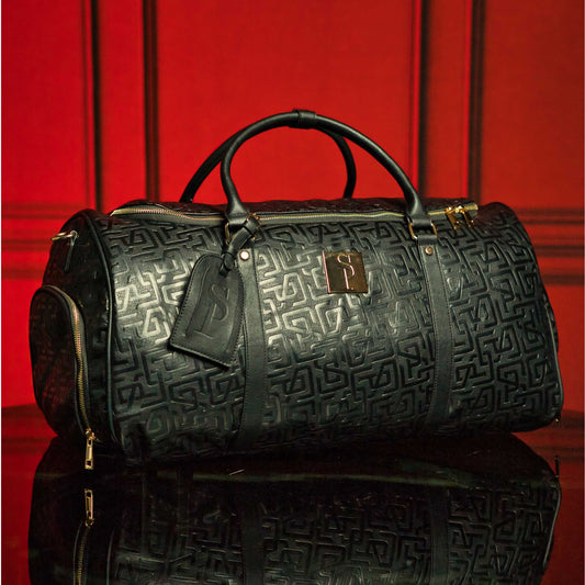 Black Monogram Leather Duffle Bag (150 Made) - Lucid Soles