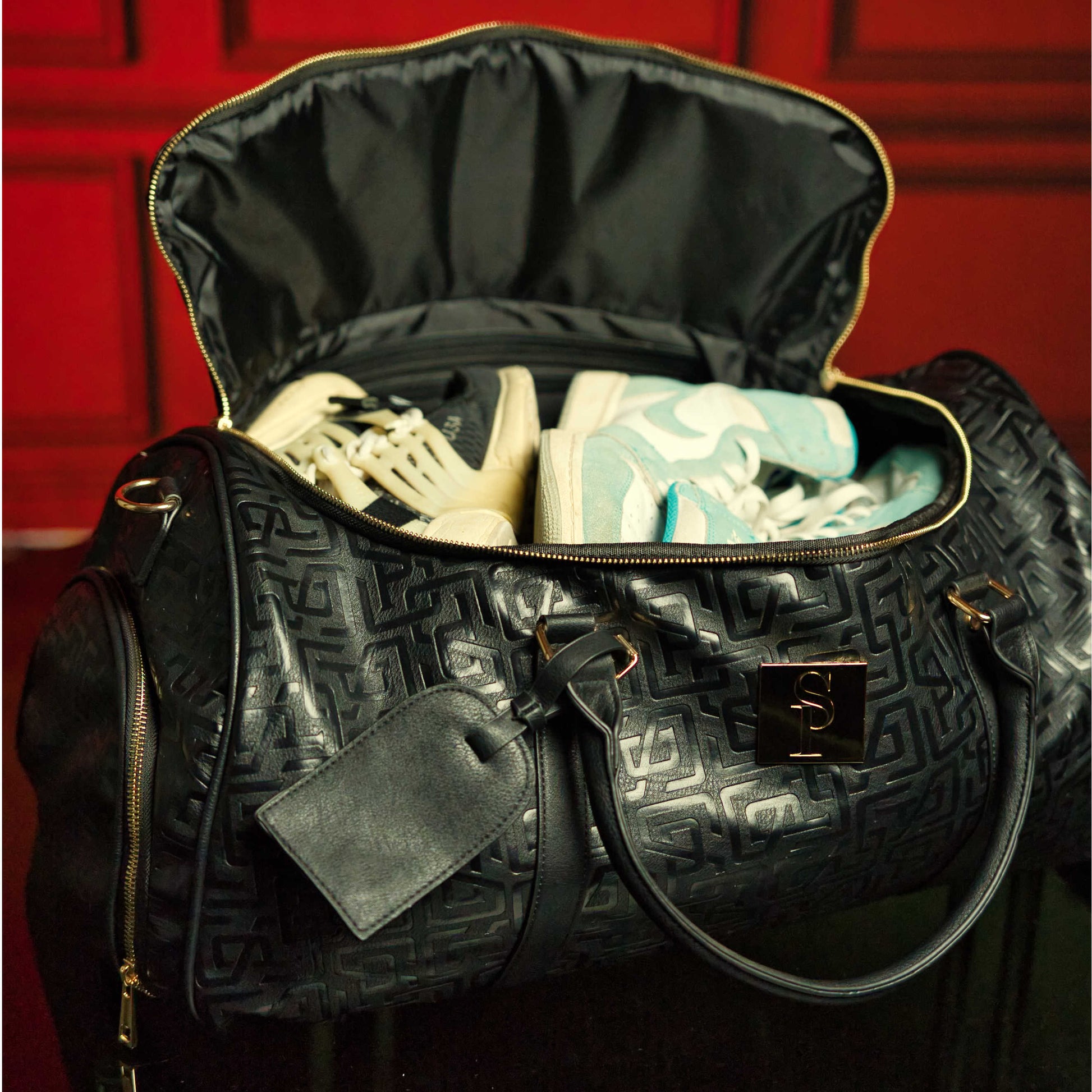 Black Monogram Leather Duffle Bag (150 Made) - Lucid Soles
