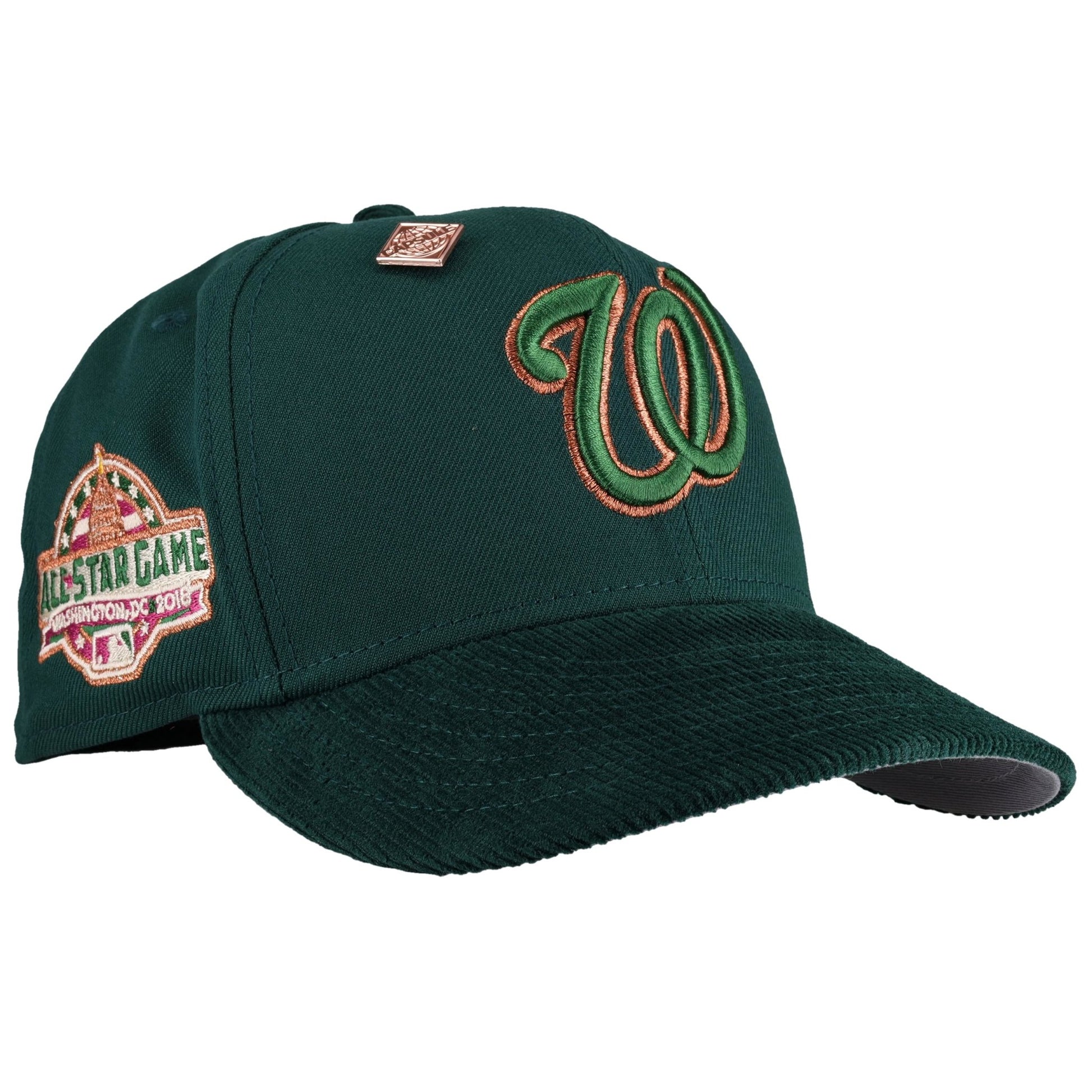 Washington Nationals 2018 ASG Corduroy Green Bronze Metallic 59Fifty Fitted Hat - Lucid Soles