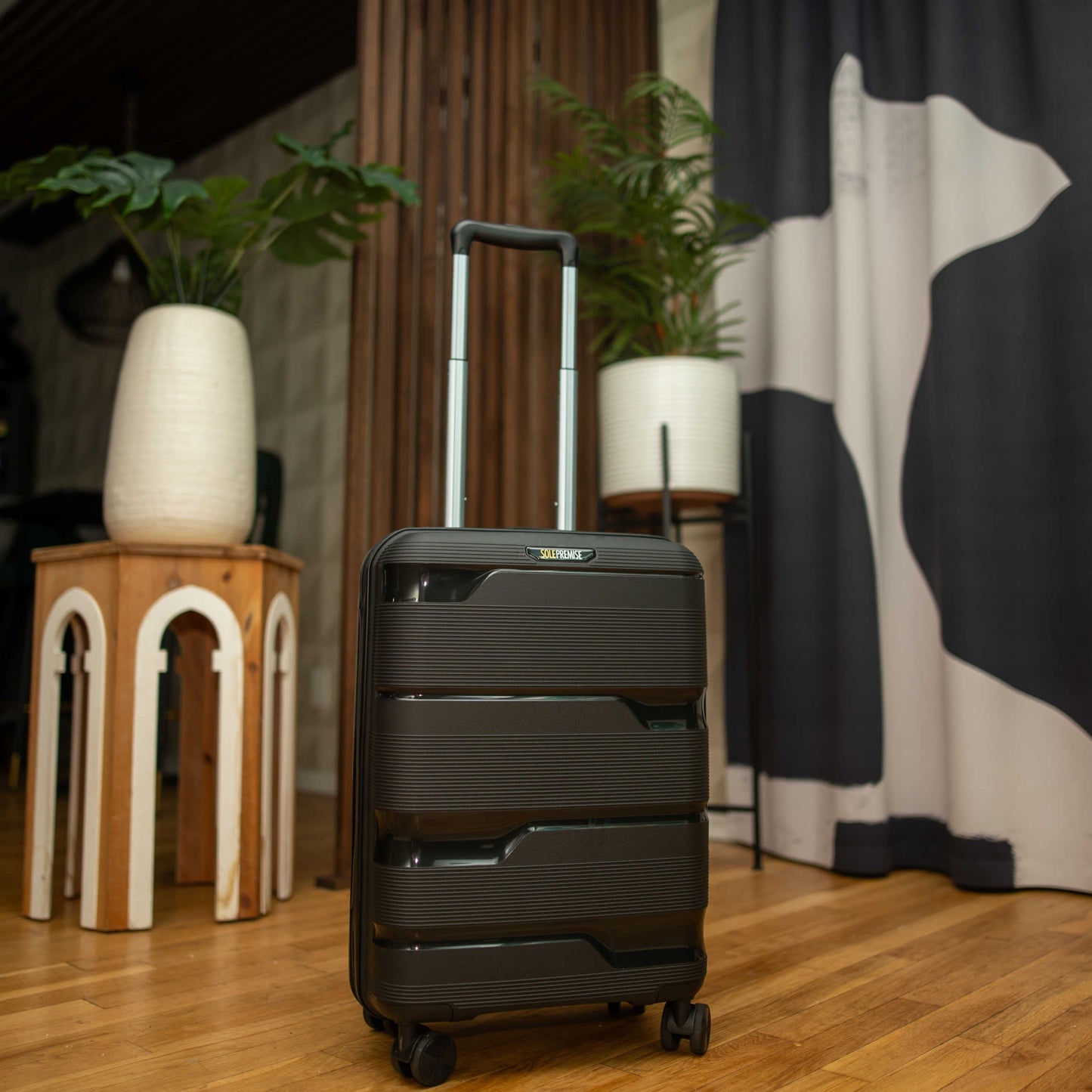 20 - inch Black Carry - On Hardcase Roller Luggage with 360° Wheels - Lucid Soles