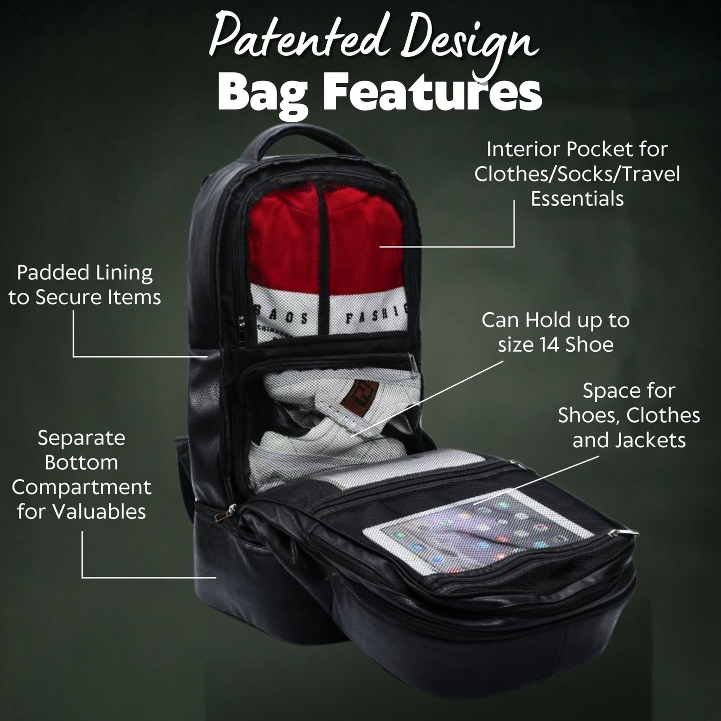 Brown Leather Patented Carry - on Bag (XL Design) - Lucid Soles