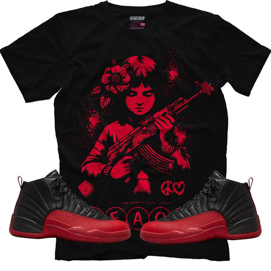 Peace (Air Jordan 12 Flu Game) T-Shirt - Lucid Soles