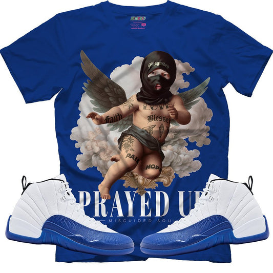 Prayed Up (Air Jordan 12 Blueberry) T-Shirt - Lucid Soles