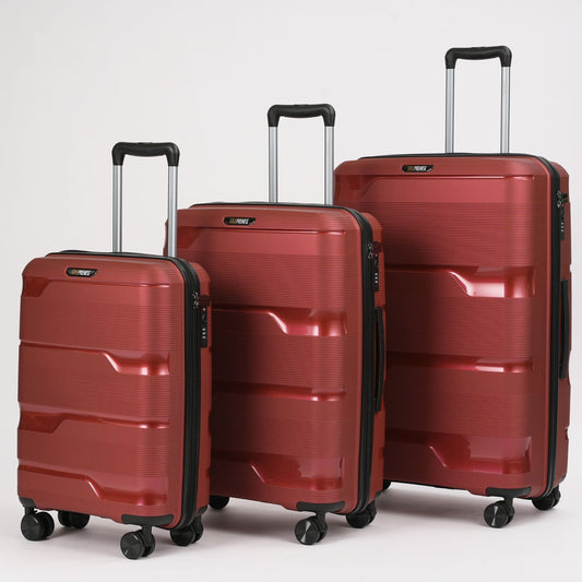 Red Hardcase Roller Luggage Set (28', 24' and 20') - Lucid Soles