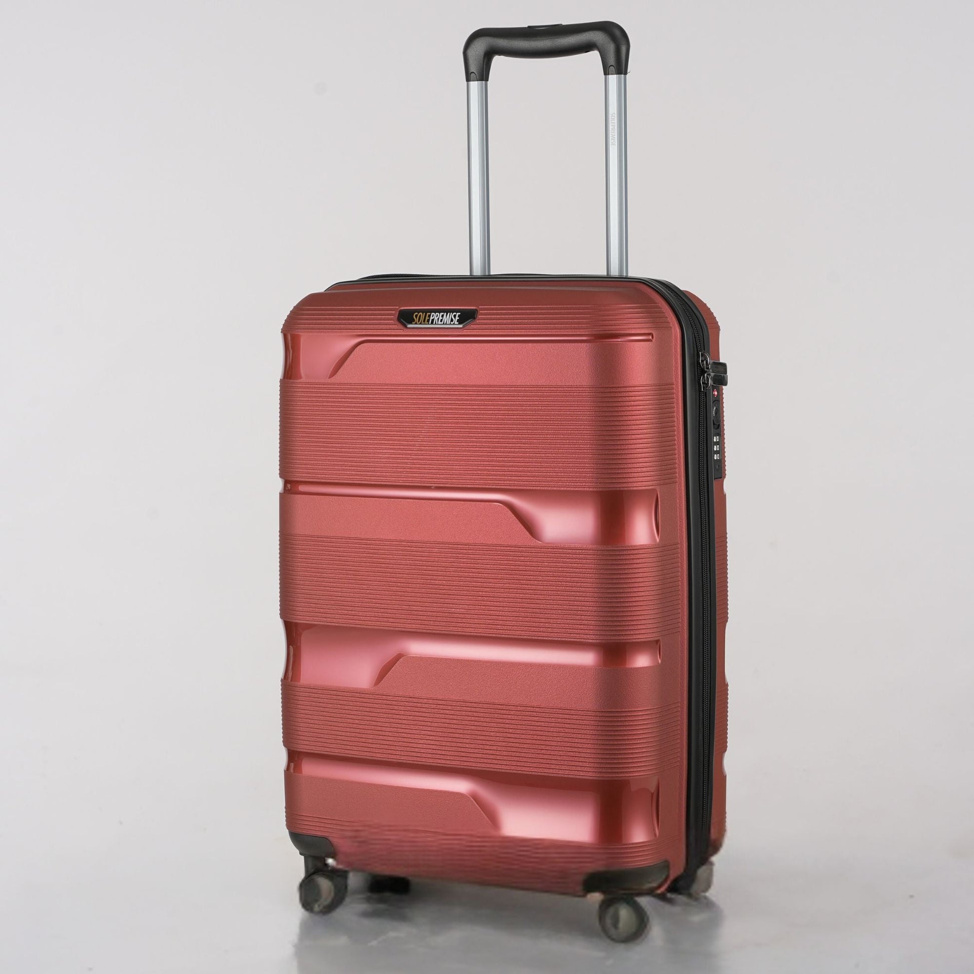 20 - inch Red Carry - On Hardcase Roller Luggage with 360° Wheels - Lucid Soles