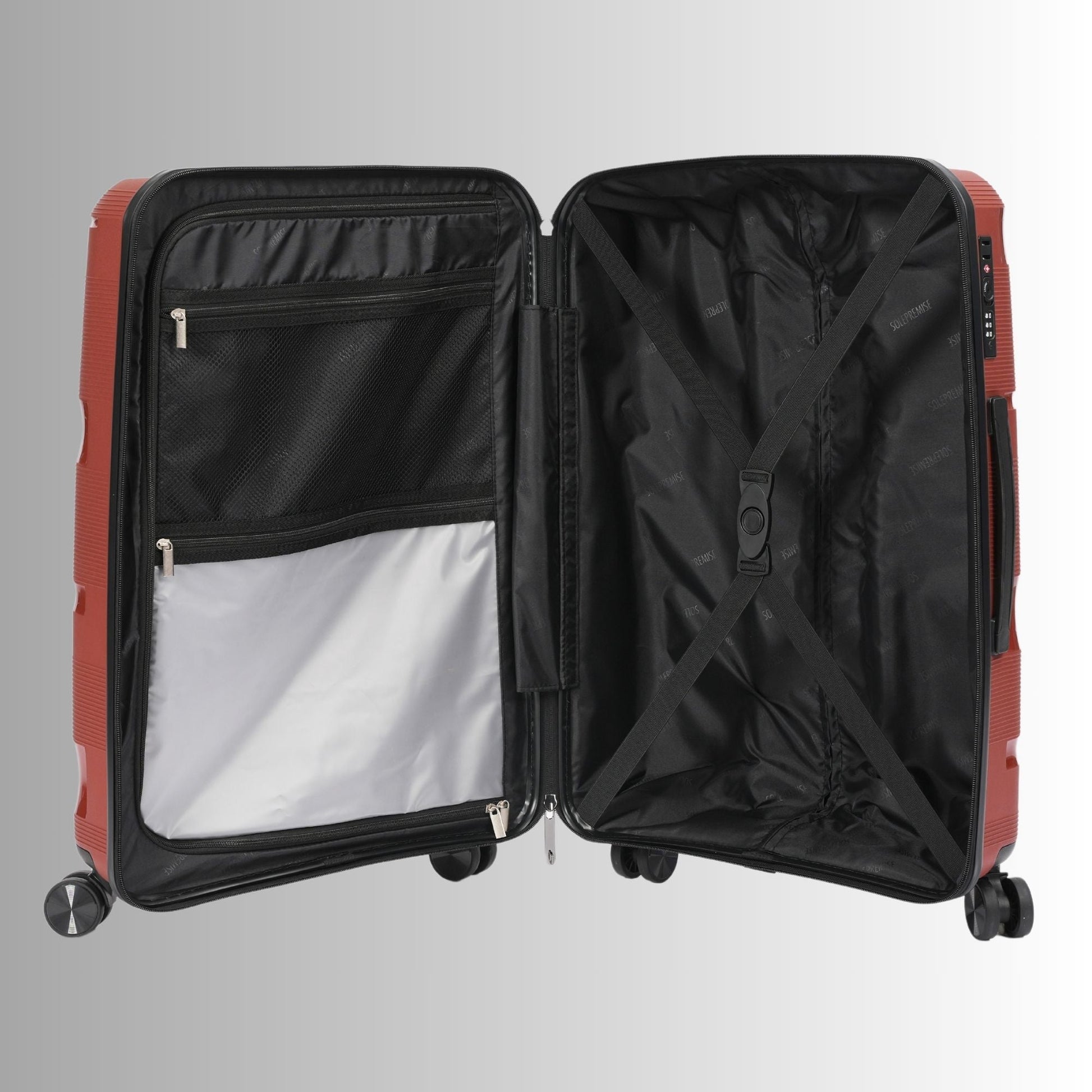 Red Hardcase Roller Luggage Set (28', 24' and 20') - Lucid Soles
